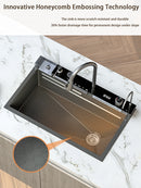 Modern Multifunctional Kitchen Sink with Dual Waterfall