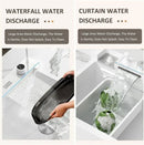 Modern White Multifunctional Kitchen Sink with Dual Waterfall