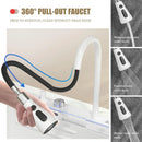 Modern White Multifunctional Kitchen Sink with Dual Waterfall