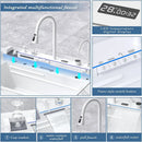 Modern White Multifunctional Kitchen Sink with Dual Waterfall