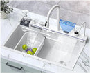 Modern White Multifunctional Kitchen Sink with Dual Waterfall