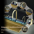 Modern Gold Multifunctional Kitchen Sink with Dual Waterfall