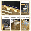 Modern Gold Multifunctional Kitchen Sink with Dual Waterfall W12G