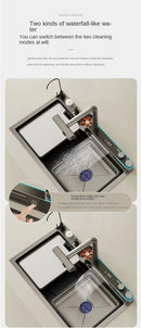 Luxury Multifunctional Kitchen Sink with Dual Waterfall