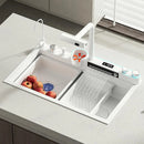Luxury White Multifunctional Kitchen Sink with Dual Waterfall