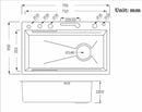 Modern Gold Multifunctional Kitchen Sink with Dual Waterfall