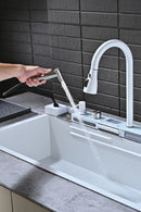 100cm Modern White Double Waterfall Kitchen Sink