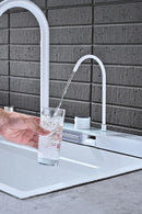 100cm Modern White Double Waterfall Kitchen Sink