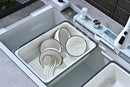 100cm Modern White Double Waterfall Kitchen Sink
