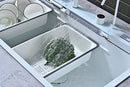 100cm Modern White Double Waterfall Kitchen Sink