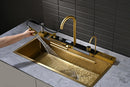 100cm Modern Gold Double Waterfall Kitchen Sink