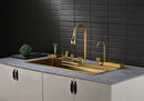 100cm Modern Gold Double Waterfall Kitchen Sink