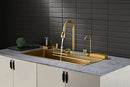 100cm Modern Gold Double Waterfall Kitchen Sink
