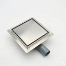 15cm Square Shower Floor Drain for Tiles - Black / Inox / Gold