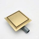 15cm Square Shower Floor Drain for Tiles - Black / Inox / Gold