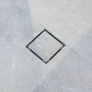 15cm Square Shower Floor Drain for Tiles - Black / Inox / Gold