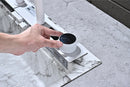 60cm White Marble Effect Double Waterfall Kitchen Sink