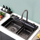 80cm Modern Double Waterfall Multifunctional Kitchen Sink