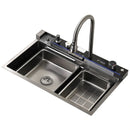 80cm Modern Double Waterfall Multifunctional Kitchen Sink