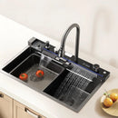 80cm Modern Double Waterfall Multifunctional Kitchen Sink