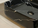 Black Marble Effect Bathroom Basin