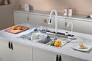 White Marble Multifunctional Kitchen Sink with Double Waterfall