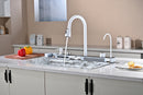 White Marble Multifunctional Kitchen Sink with Double Waterfall