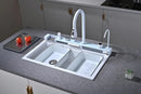 White Granite Multifunctional Kitchen Sink with Double Waterfall