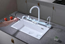 White Granite Multifunctional Kitchen Sink with Double Waterfall