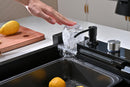 Matte Black Multifunctional Kitchen Sink with Double Waterfall