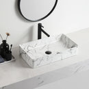 White Marble Effect Bathroom Basin