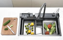 Multifunctional Kitchen Sink with Double Waterfall Feature