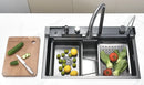 Multifunctional Kitchen Sink with Double Waterfall Feature