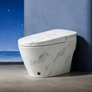 Multifunctional Smart Toilet in White Marble Finish