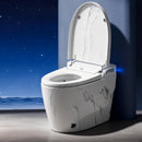 Multifunctional Smart Toilet in White Marble Finish