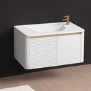 AURA White 90 cm Bathroom Vanity Cabinet with Basin