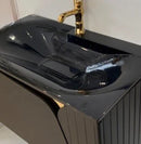 PVC Bathroom Vanity Cabinet with Basin VIVA BLACK 80 cm