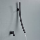 Matte Black Waterfall Wall-Mounted Bathroom Faucet