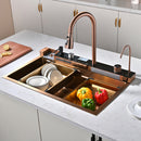 Rose Gold Waterfall Multifunctional Kitchen Sink