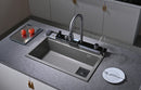 Grey Granite Double Waterfall Kitchen Sink