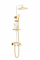 Rainfall Shower System with Storage Shelf – Gold Finish