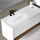 Bathroom Vanity Cabinet with Basin TERRA WHITE 110 cm