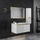 AURA WHITE 90cm PVC Bathroom Vanity Cabinet with Basin & LED Mirror