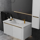 AURA WHITE 90cm PVC Bathroom Vanity Cabinet with Basin & LED Mirror