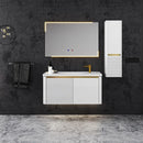 AURA WHITE 90cm PVC Bathroom Vanity Cabinet with Basin & LED Mirror