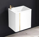 LINEA White 60 cm PVC Bathroom Vanity Cabinet with Basin