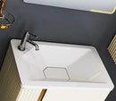 LINEA White 60 cm PVC Bathroom Vanity Cabinet with Basin