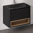 PVC Bathroom Vanity Cabinet with Basin TERRA UNO BLACK 74 cm