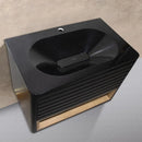PVC Bathroom Vanity Cabinet with Basin TERRA UNO BLACK 74 cm