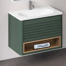 PVC Bathroom Vanity Cabinet with Basin TERRA UNO GREEN 74 cm